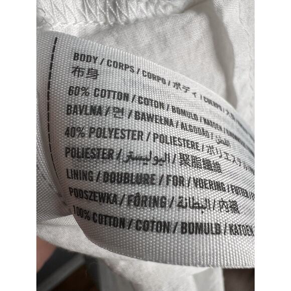 Abercrombie & Fitch White Puff Sleeve Midi Dress Size Small Tie Back Cutout - Picture 9 of 9